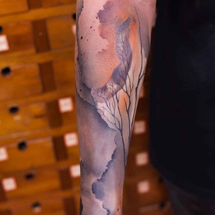 Femme Couleur Aquarelle tatouage #14338 | Artiste tatoueur Chen Jie