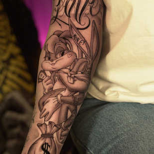 Homme Noir et Gris Chicano tatouage sur Avant-bras #75911 | Artiste tatoueur Sasha Hugo