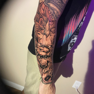 Homme Noir Blackwork tatouage sur Avant-bras #78505 | Artiste tatoueur Diego Conci