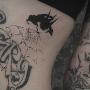 Femme Noir Horreur tatouage sur Ventre #78930 | Artiste tatoueur Alexander Rebel