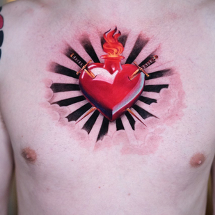 Homme Couleur Réalisme tatouage sur Poitrine #78969 | Artiste tatoueur Kirill Antique