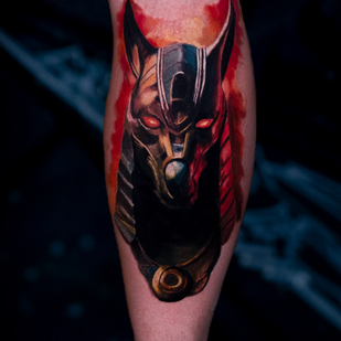 Homme Couleur Réalisme tatouage sur Tibia #79545 | Artiste tatoueur Sergey Proshkin