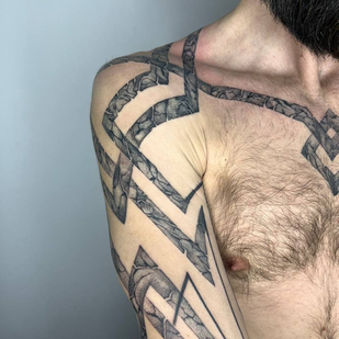 Homme Noir Style d'Auteur tatouage sur Combinaison #80236 | Artiste tatoueur Mary Nepostaeva