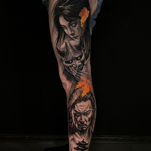 Femme  Réalisme tatouage sur Jambe #81566 | Artiste tatoueur Vladimir Solovev