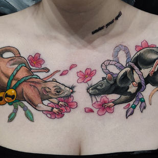 Femme Couleur Néo-traditionnel tatouage sur Poitrine #82386 | Artiste tatoueur Ksenya Bugimen