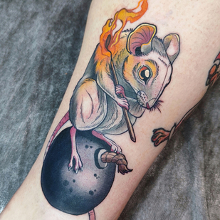 Femme Couleur Néo-traditionnel tatouage sur Jambe #82394 | Artiste tatoueur Ksenya Bugimen