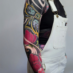 Femme Couleur Japonais tatouage sur Manche #82988 | Artiste tatoueur Pavel Zubkov