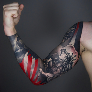 Homme Couleur Réalisme tatouage sur Manche #82996 | Artiste tatoueur Pavel Zubkov