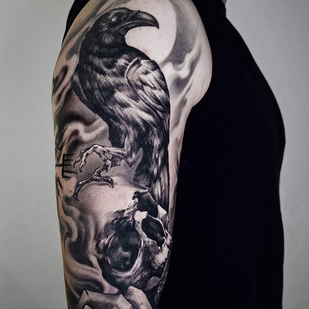 Homme Noir et Gris Chicano tatouage #83021 | Artiste tatoueur Pavel Zubkov