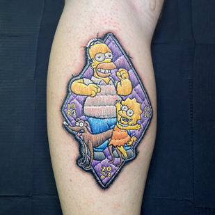 Homme  Patch tatouage sur Jambe #83238 | Artiste tatoueur Layor Dau