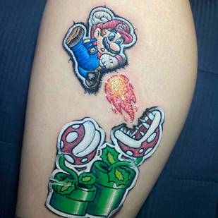 Femme  Patch tatouage sur Jambe #83244 | Artiste tatoueur Layor Dau