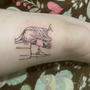 Femme Noir Anime tatouage sur Cuisse #83496 | Artiste tatoueur Ulyana Prohorova