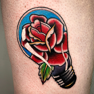 Homme Couleur Old School tatouage sur Cuisse #85117 | Artiste tatoueur Dmitrii Ostanin