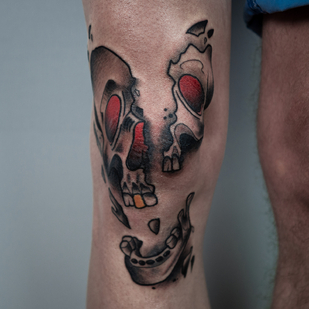 Homme Couleur Old School tatouage sur Jambe #85129 | Artiste tatoueur Dmitrii Ostanin