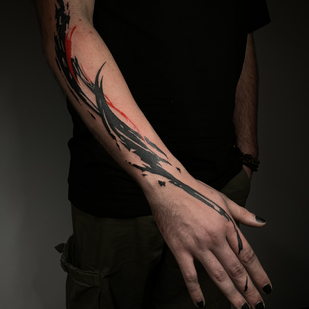 Homme Noir Abstrait tatouage sur Avant-bras #85513 | Artiste tatoueur Mary Nepostaeva