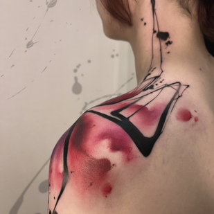 Femme Couleur Aquarelle tatouage sur Épaule #86823 | Artiste tatoueur PINKA