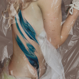 Femme Couleur Abstrait tatouage sur Ventre #87674 | Artiste tatoueur PINKA