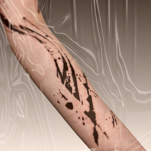 Femme Noir Abstrait tatouage sur Avant-bras #87709 | Artiste tatoueur PINKA