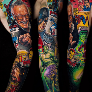 Homme Couleur Réalisme tatouage sur Manche #87207 | Artiste tatoueur Tolga Cemal Sumer