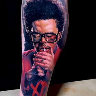 Femme Couleur Portrait tatouage sur Jambe #87209 | Artiste tatoueur Tolga Cemal Sumer