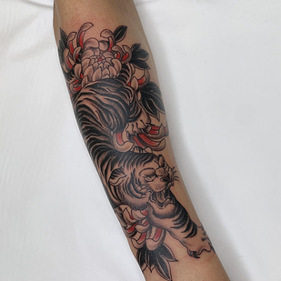 Homme Noir et Gris Japonais tatouage #85898 | Artiste tatoueur Valera Pashkov