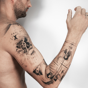 Noir et Gris  tatouage #86640 | Artiste tatoueur Vytautas Vy