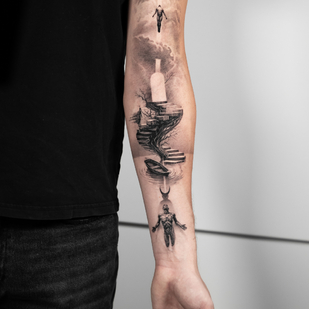 Noir et Gris  tatouage #86643 | Artiste tatoueur Vytautas Vy