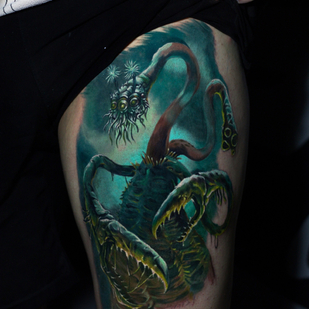 Homme Couleur Réalisme tatouage sur Jambe #84253 | Artiste tatoueur Andrey Indigo