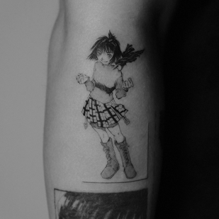 Homme Noir et Gris Anime tatouage sur Avant-bras #84432 | Artiste tatoueur sherst art | Danila