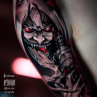 Homme Noir Anime tatouage sur Épaule #85497 | Artiste tatoueur Dmitriy Klaud