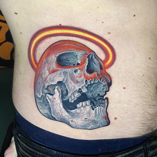 Homme Noir et Gris Réalisme tatouage sur Ventre #88127 | Artiste tatoueur Evgeniy Bobin