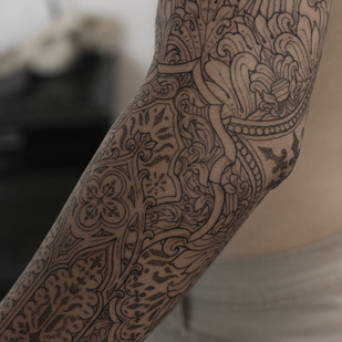 Homme Noir Blackwork tatouage sur Avant-bras #88793 | Artiste tatoueur kirk nilsen