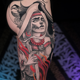 Homme Couleur Néo-traditionnel tatouage sur Jambe #85212 | Artiste tatoueur Marusya