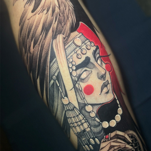 Homme Couleur Graphique tatouage sur Jambe #85230 | Artiste tatoueur Marusya