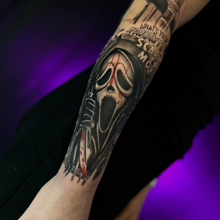 Femme Noir et Gris Horreur tatouage sur Avant-bras #87227 | Artiste tatoueur Master Margarita