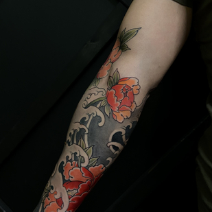 Homme Couleur Japonais tatouage sur Manche #87244 | Artiste tatoueur Odincov Egor