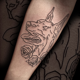 Homme Noir Graphique tatouage sur Avant-bras #87846 | Artiste tatoueur Sergey Martynov