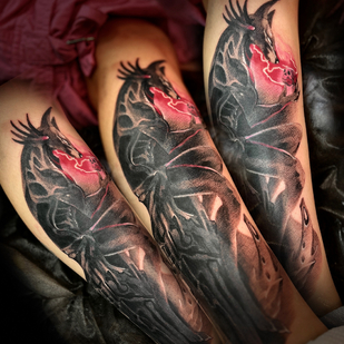 Femme Couleur Graphique tatouage sur Jambe #87872 | Artiste tatoueur Sergey Martynov