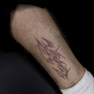 Homme Noir Tribal tatouage sur Jambe #87199 | Artiste tatoueur Sofiya Oviashi