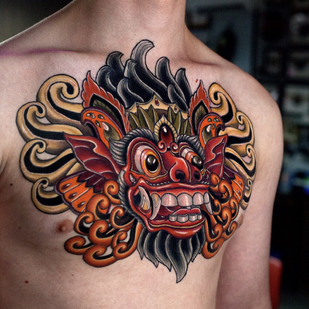 Homme Couleur Japonais tatouage sur Poitrine #86287 | Artiste tatoueur Tatyana Chudesataya
