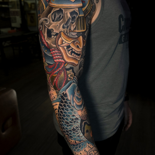 Homme Couleur Japonais tatouage sur Manche #86301 | Artiste tatoueur Tatyana Chudesataya