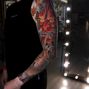 Homme Couleur Japonais tatouage sur Manche #86302 | Artiste tatoueur Tatyana Chudesataya