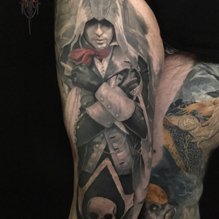 Homme Noir Réalisme tatouage sur Cuisse #87367 | Artiste tatoueur Vitaliy Kanaschenkov