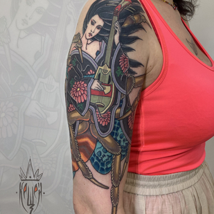 Femme Couleur Japonais tatouage sur Épaule #87397 | Artiste tatoueur Vitaliy Kanaschenkov