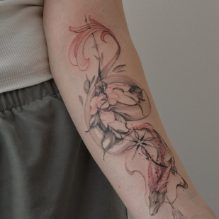 Femme Couleur Style d'Auteur tatouage #94795 | Artiste tatoueur Sergeeva Tattoo