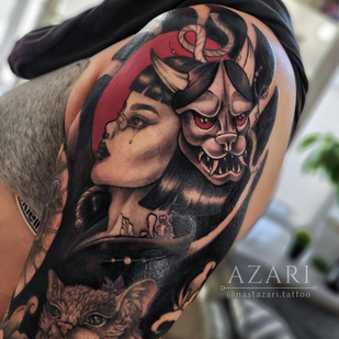 Femme Couleur  tatouage sur Épaule #91269 | Artiste tatoueur Anastasiya Azari