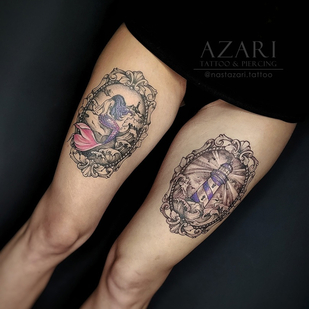 Femme Couleur Whipshading tatouage sur Cuisse #91281 | Artiste tatoueur Anastasiya Azari