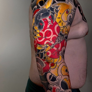 Homme Couleur Japonais tatouage sur Manche #92166 | Artiste tatoueur Ivan Shlyapnikov