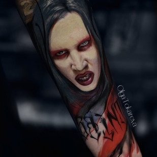 Couleur Portrait tatouage sur Avant-bras #101908 | Artiste tatoueur Olga Tokareva