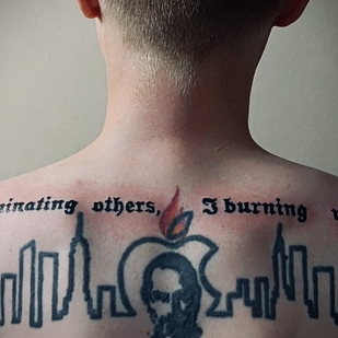 Homme Noir  tatouage sur Dos #97277 | Artiste tatoueur Svetlana Aleksina